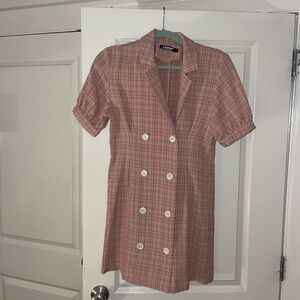 Tailored Pink Mini Dress